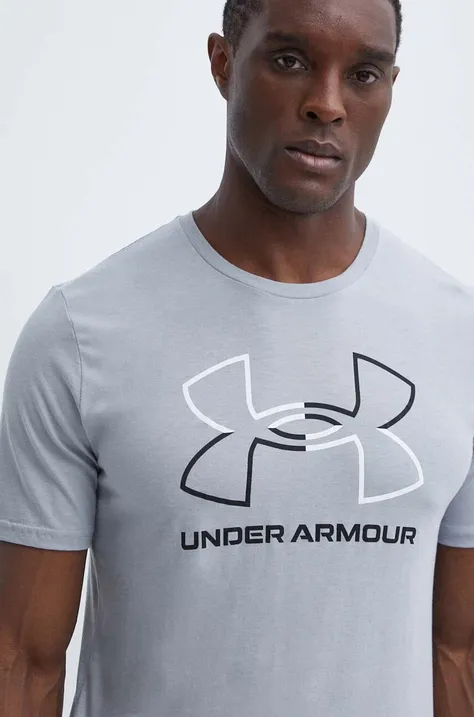 Under Armour t-shirt szürke, férfi, mintás