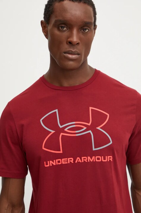 Under Armour tricou barbati, culoarea bordo, modelator