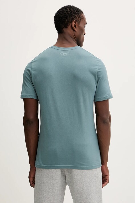 Under Armour t-shirt męski kolor zielony wzorzysty