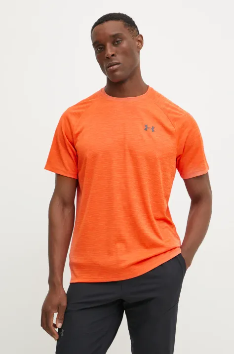 Under Armour t-shirt treningowy Tech Textured kolor pomarańczowy melanżowy 1382796