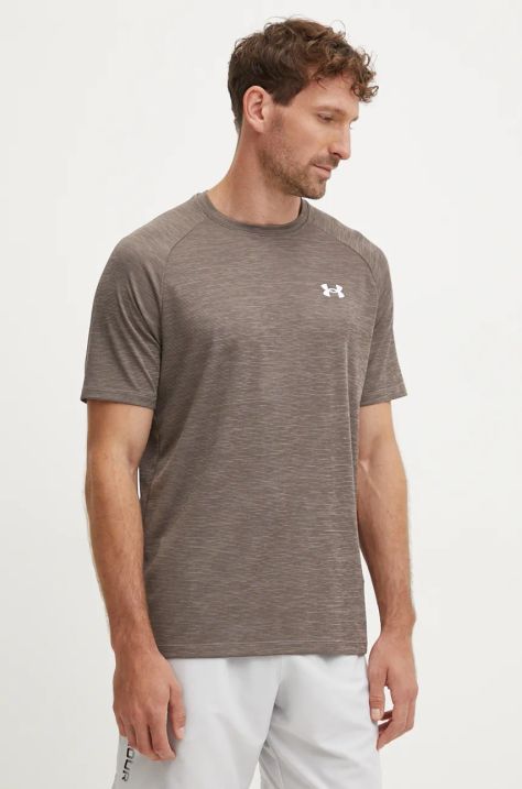 Under Armour tricou de antrenament Tech Textured culoarea gri, melanj