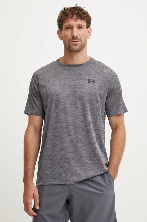 Under Armour tricou de antrenament Tech Textured culoarea gri, melanj, 1382796