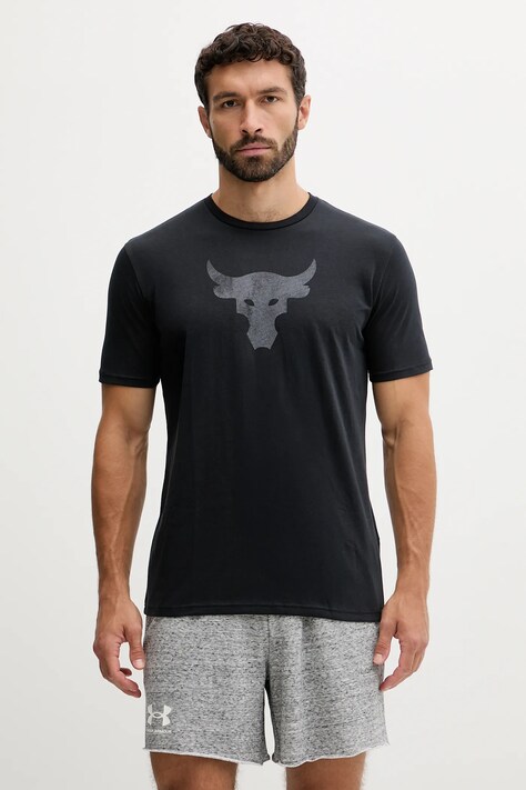 Under Armour tricou de antrenament Project Rock culoarea rosu, cu imprimeu, 1383191