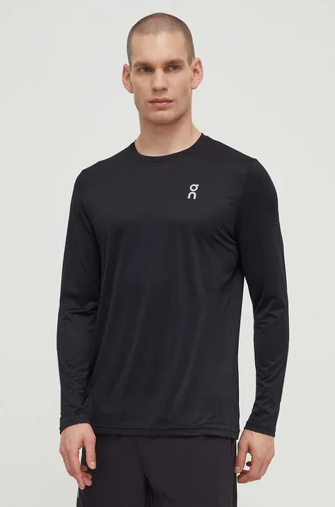 Majica dugih rukava za trčanje On-running Core boja: crna, bez uzorka