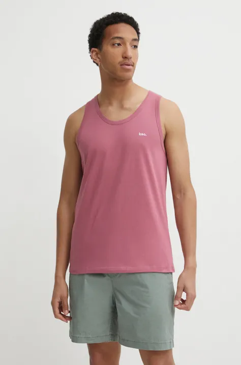 Bombažna kratka majica Kaotiko moški, roza barva