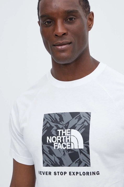 The North Face t-shirt bawełniany męski kolor biały z nadrukiem NF0A87NJZI51