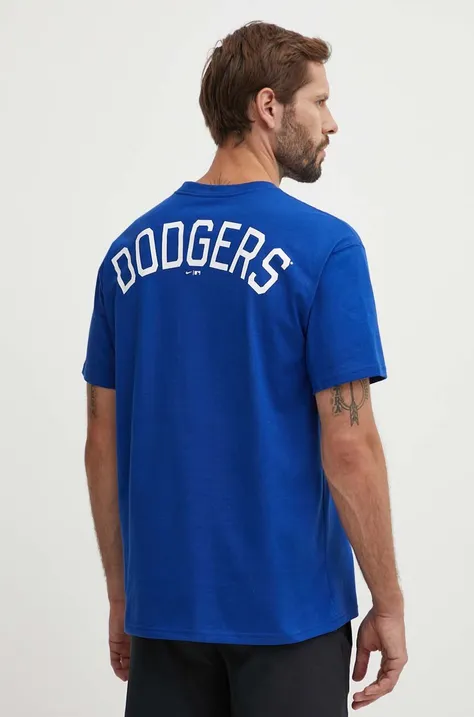 Памучна тениска Nike Los Angeles Dodgers в синьо с апликация