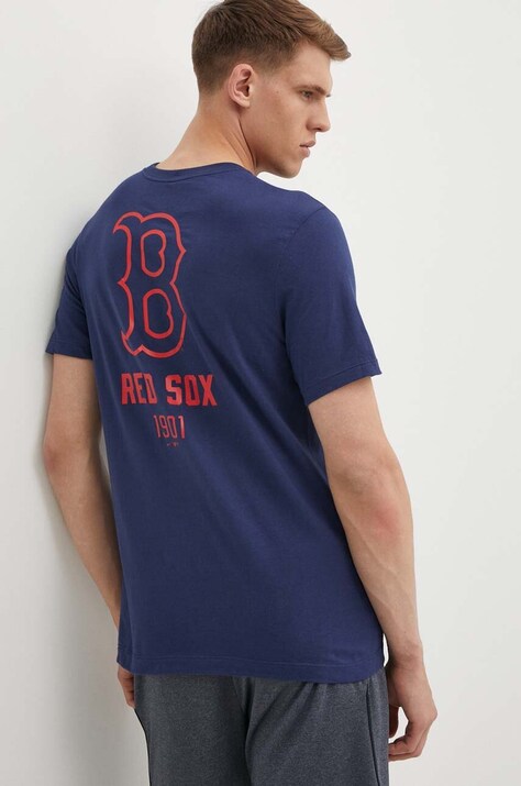 Памучна тениска Nike Boston Red Sox в тъмносиньо с принт