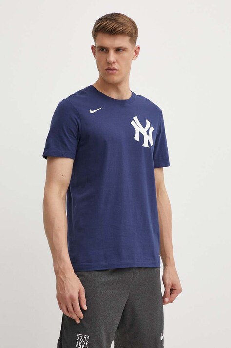 Nike t-shirt New York Yankees męski kolor granatowy z nadrukiem