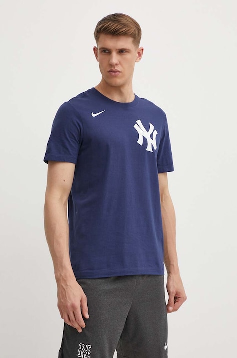 Nike t-shirt New York Yankees męski kolor granatowy z nadrukiem
