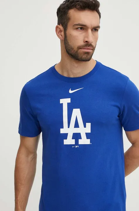 Памучна тениска Nike Los Angeles Dodgers в синьо с принт