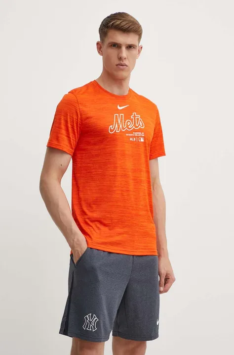 Tričko Nike New York Mets oranžová barva, s potiskem