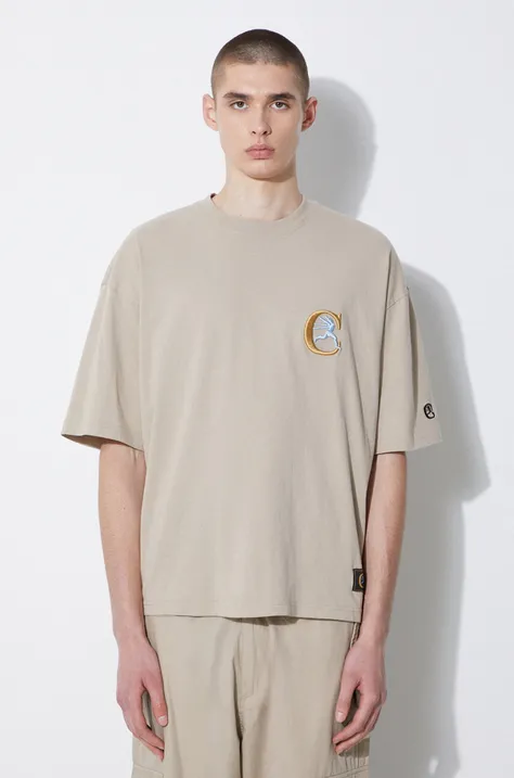 Champion cotton t-shirt men’s brown color 219999