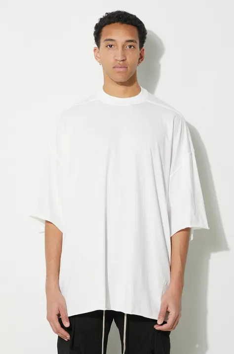 Rick Owens tricou din bumbac Tommy T-Shirt barbati, culoarea alb, neted, DU01D1259.RN.11