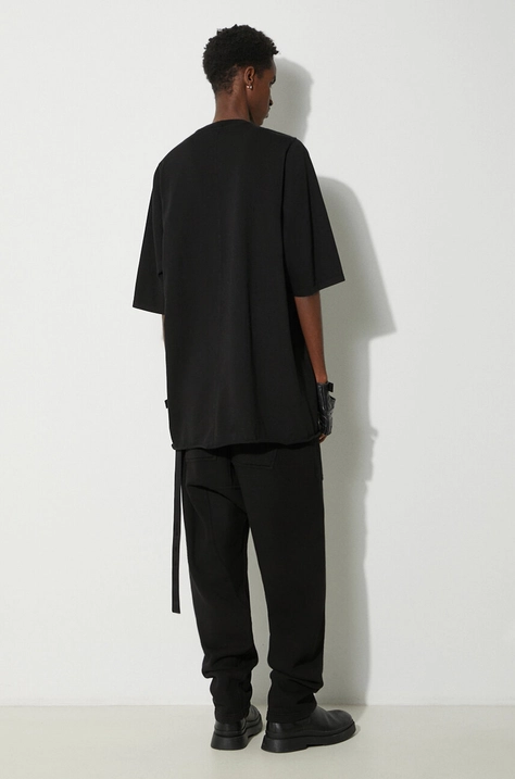 Rick Owens tricou din bumbac Jumbo T-Shirt barbati, culoarea negru, neted, DU01D1274.RIG.09