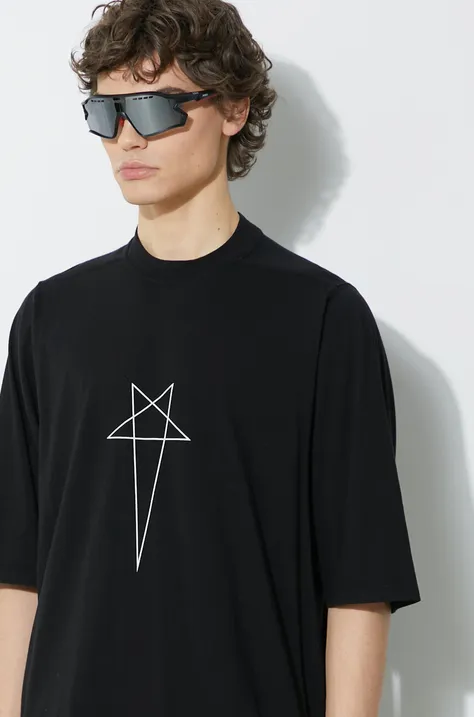 Βαμβακερό μπλουζάκι Rick Owens Jumbo ανδρικό, χρώμα: μαύρο, DU01D1274.RNEP3.0911