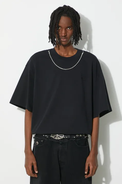 Βαμβακερό μπλουζάκι AMBUSH Ballchain ανδρικό, χρώμα: μαύρο, BMAA001S24JER