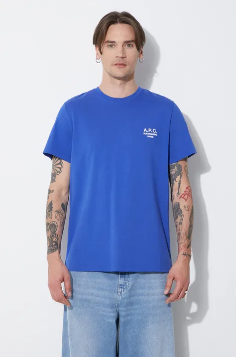 A.P.C. cotton t-shirt t-shirt raymond men’s blue color COEZC-H26840