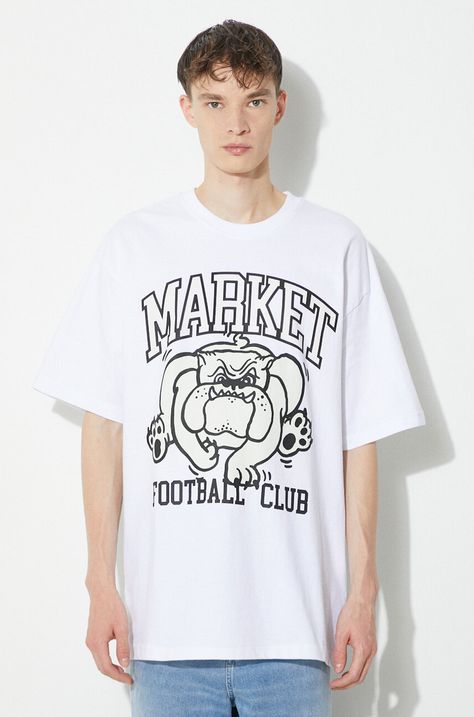 Pamučna majica Market Offensive Line Uv T-Shirt za muškarce, boja: bijela, s tiskom, 399001776