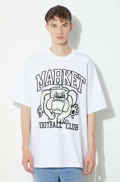 Market t-shirt bawełniany Offensive Line Uv T-Shirt męski kolor biały z nadrukiem 399001776