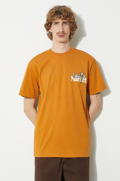 Market tricou din bumbac Better Call Bear T-Shirt barbati, culoarea portocaliu, cu imprimeu, 399001784