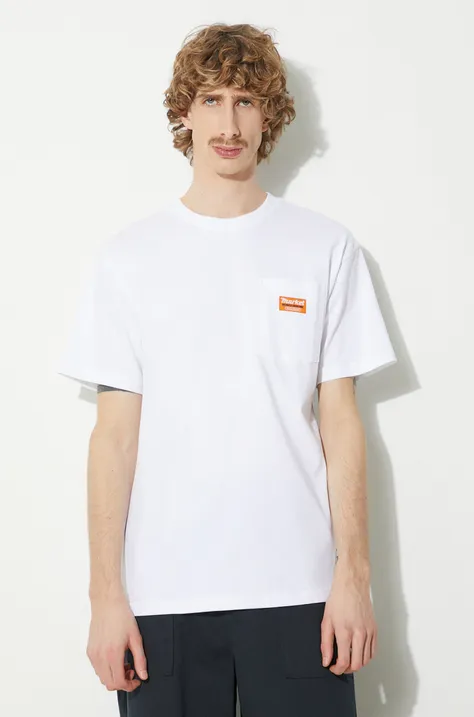 Хлопковая футболка Market Hardware Pocket T-Shirt мужская цвет белый однотонная 399001802