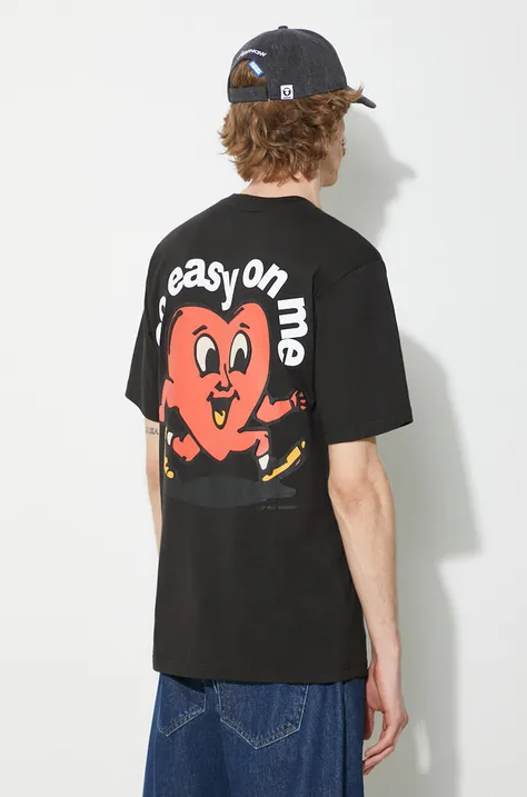 Market tricou din bumbac Fragile T-Shirt barbati, culoarea negru, cu imprimeu, 399001806
