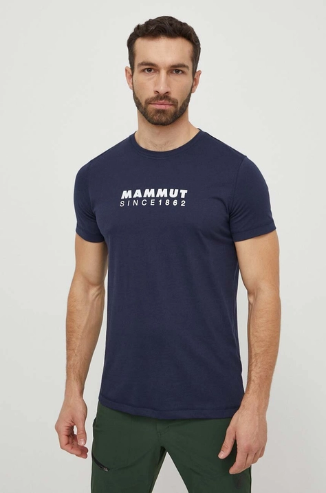 Mammut t-shirt sportowy Mammut Core kolor granatowy z nadrukiem