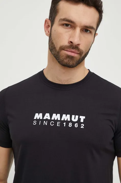Mammut sportos póló Mammut Core fekete, nyomott mintás