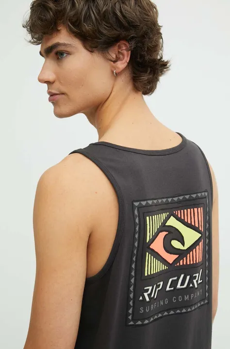 Pamučna majica Rip Curl za muškarce, boja: crna