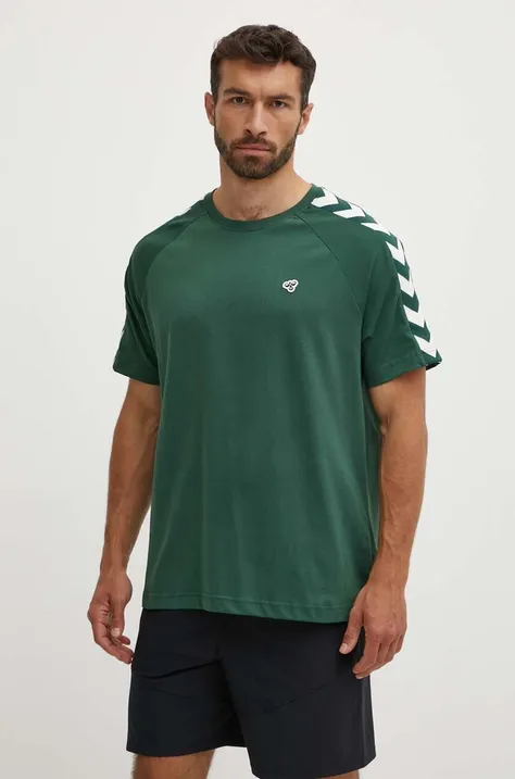 Hummel t-shirt Archive męski kolor zielony z nadrukiem 225258