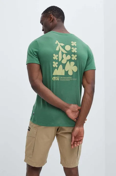 Спортивна футболка Picture Timont Urban колір зелений з принтом MTS898