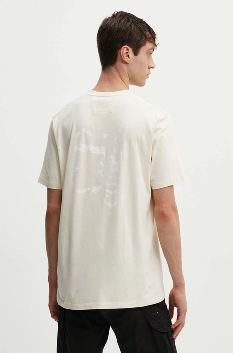 C.P. Company t-shirt in cotone Jersey Relaxed Graphic uomo colore beige 16CMTS143A006586W