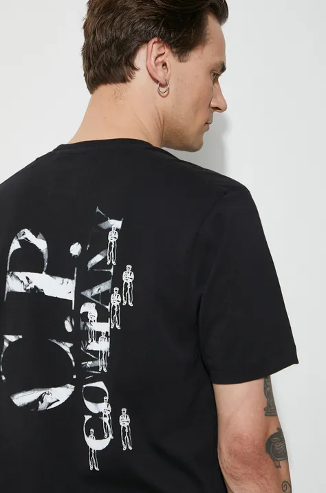 Βαμβακερό μπλουζάκι C.P. Company Jersey Relaxed Graphic ανδρικό, χρώμα: μαύρο, 16CMTS143A006586W
