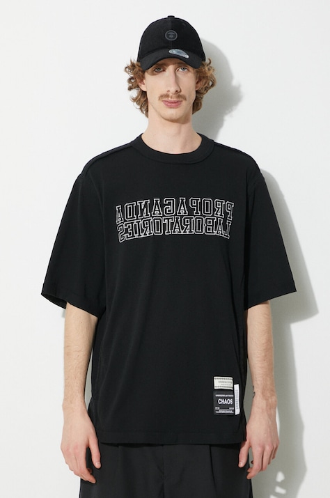 Бавовняна футболка Undercover Pullover чоловіча колір чорний з аплікацією UC1D4812