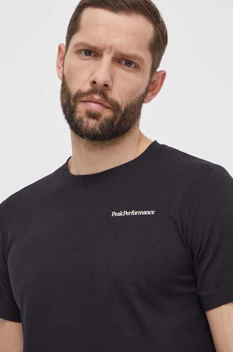 Peak Performance T-shirt męski kolor czarny gładki