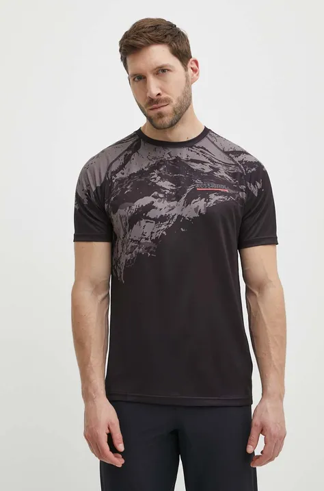 Sportovní tričko Rossignol černá barva, s potiskem, RLLMY02