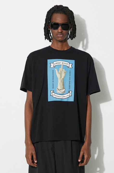 Bavlněné tričko Undercover Tee černá barva, s potiskem, UC1D3810