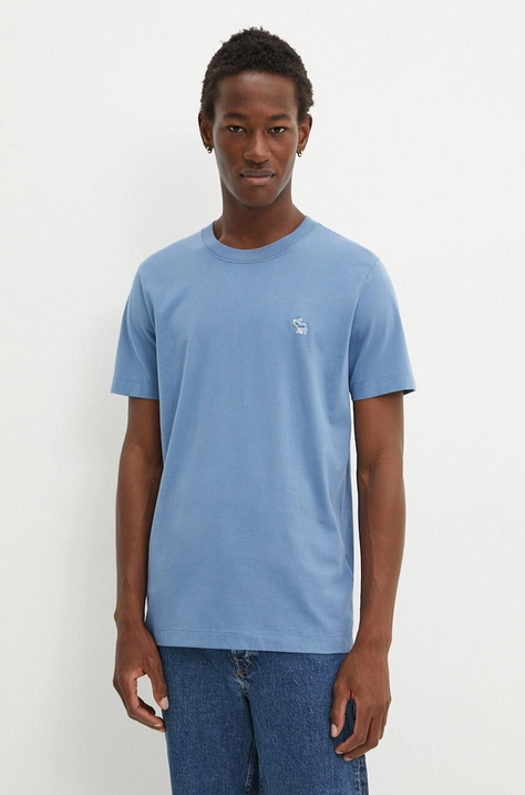 Abercrombie & Fitch t-shirt in cotone uomo colore blu