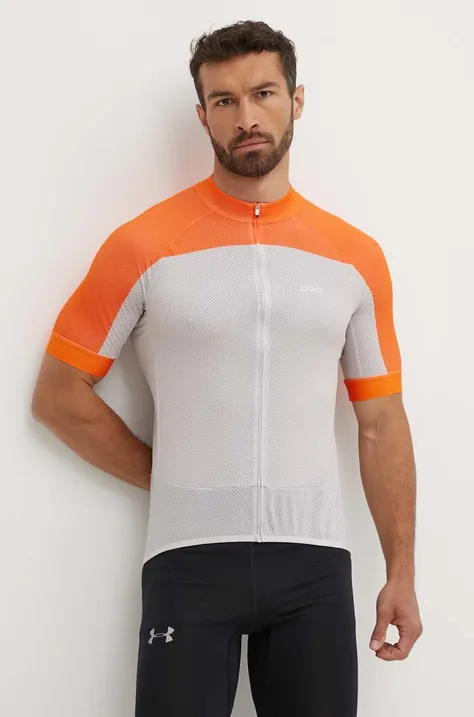 Вело тениска POC Essential Road в оранжево с десен
