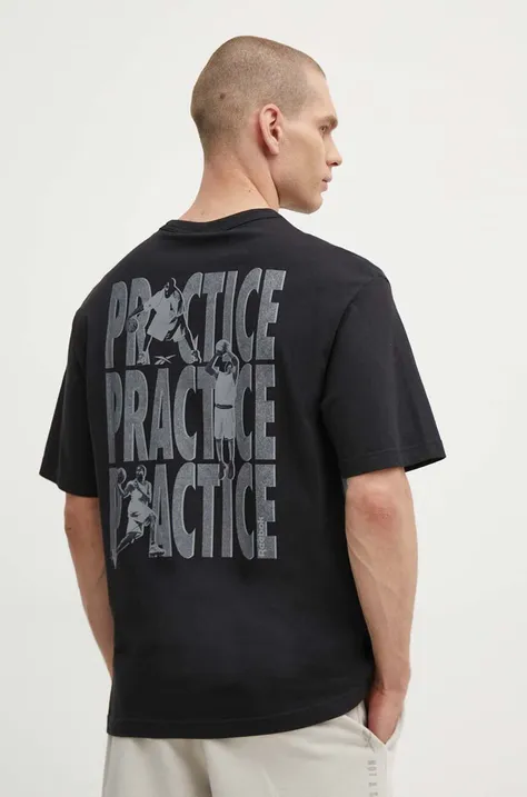 Bavlněné tričko Reebok Classic Basketball černá barva, s potiskem, 100075806