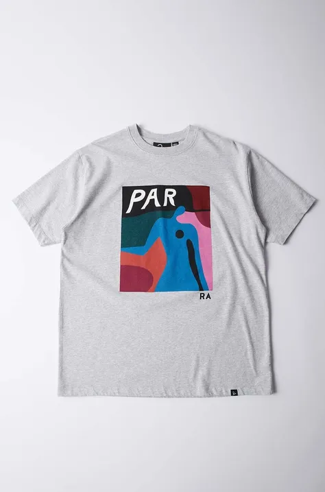Βαμβακερό μπλουζάκι by Parra Ghost Caves ανδρικό, χρώμα: γκρι, 51100