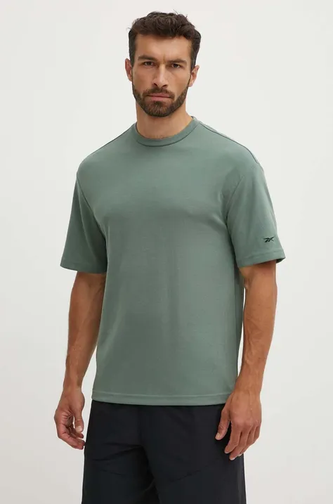 Majica kratkih rukava Reebok Active Collective za muškarce, boja: zelena, bez uzorka, 100075747
