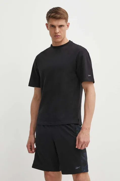 Tričko Reebok Active Collective pánske, čierna farba, jednofarebné, 100075748