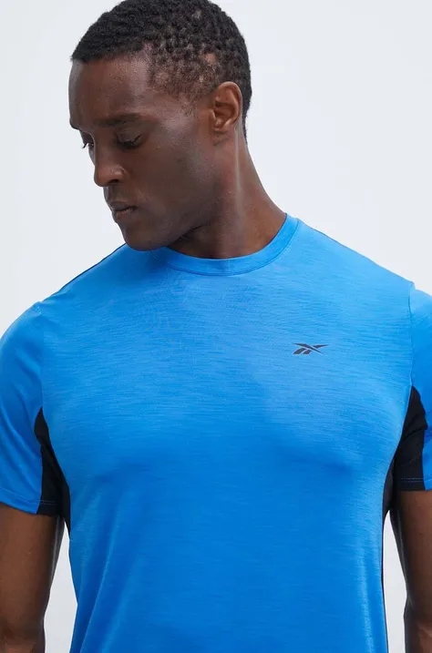 Reebok t-shirt treningowy Chill Athlete 2.0 kolor niebieski wzorzysty 100075588