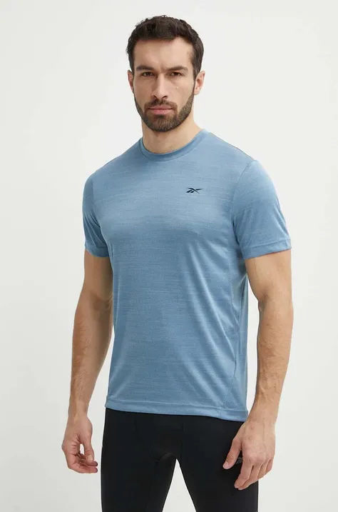 Тениска за трениране Reebok Athlete 2.0 в синьо с меланжов десен 100075791