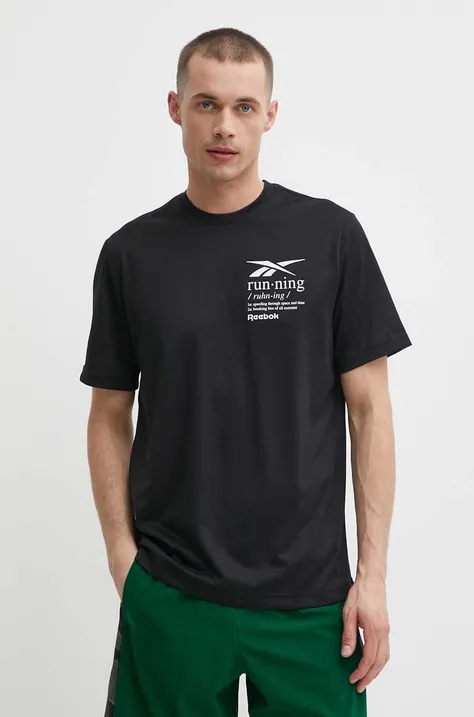 Reebok t-shirt fekete, férfi, nyomott mintás, 100075314