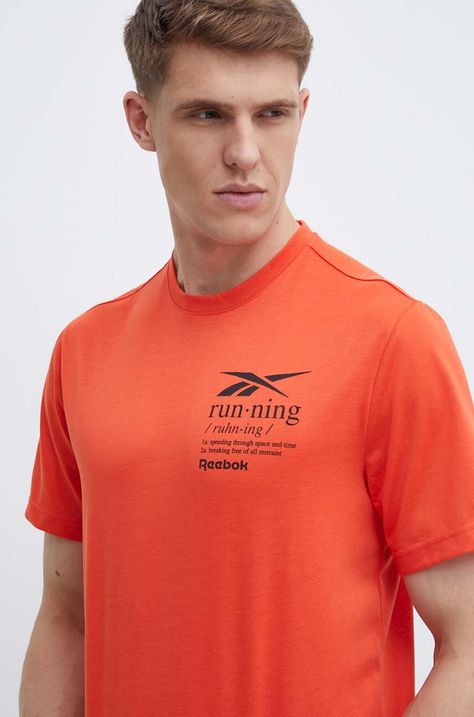 Μπλουζάκι Reebok χρώμα: πορτοκαλί, 100076378