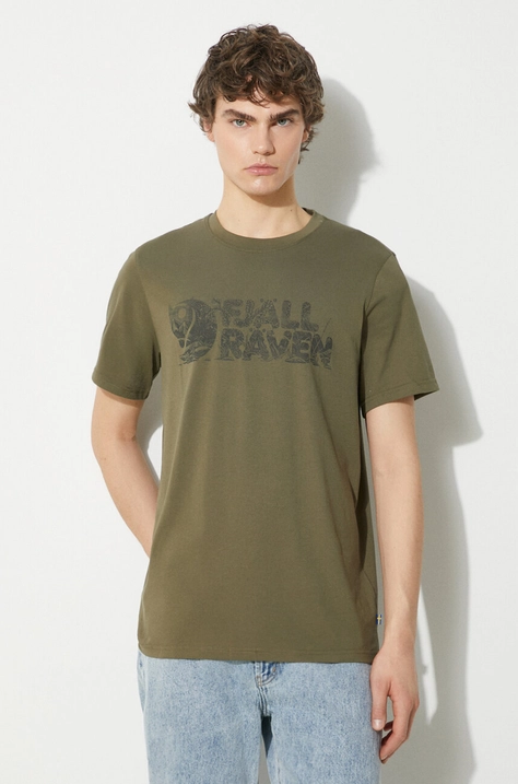 Tričko Fjallraven Lush Logo T-shirt M zelená barva, F12600219.625