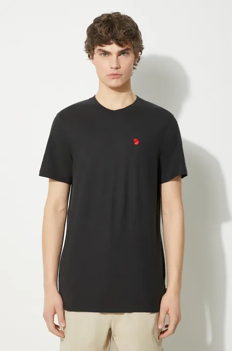 Tričko Fjallraven Hemp Blend T-shirt M pánské, čierna farba, s nášivkou, F12600215.550